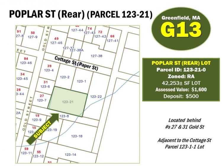 POPLAR ST LOT (PARCEL 123-21), GREENFIELD, MA
