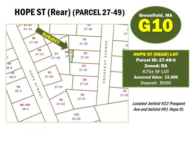 HOPE ST (REAR) LOT (PARCEL 27-49), GREENFIELD, MA