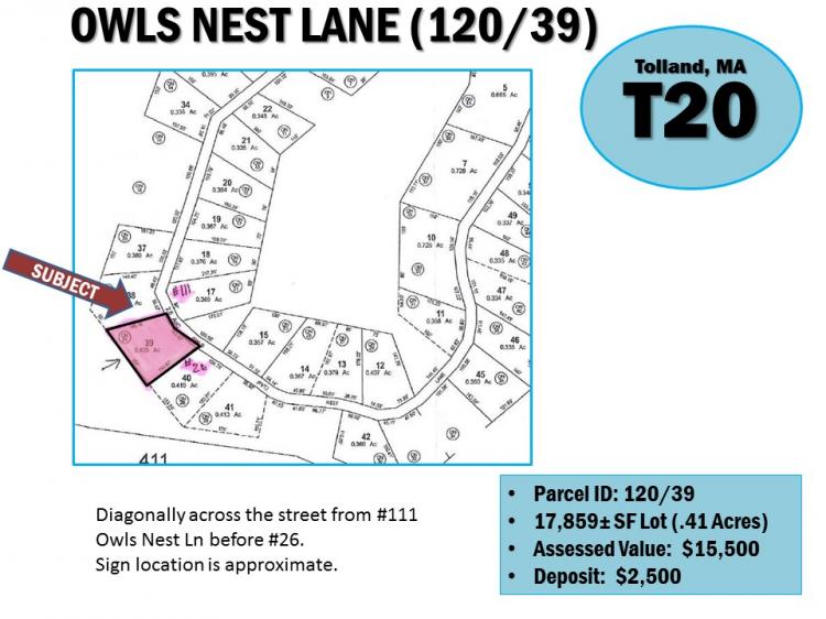 OWLS NEST LANE (120/39), TOLLAND, MA