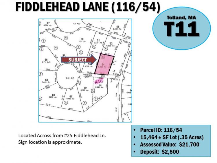 FIDDLEHEAD LANE (116/54), TOLLAND, MA