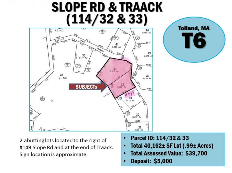 SLOPE RD & TRAACK (PARCELS 114/32 & 114/33), TOLLAND, MA