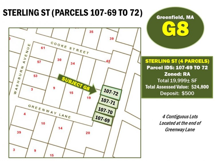 STERLING STREET (4 PARCELS) (107-69 TO 107-72), GREENFIELD, MA