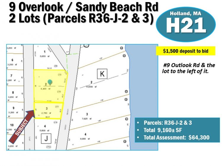 9 OVERLOOK RD / SANDY BEACH RD (R36-J-2 & R36-J-3), HOLLAND, MA